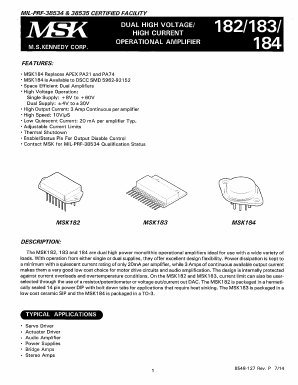 MSK182 Datasheet PDF Anaren Microwave