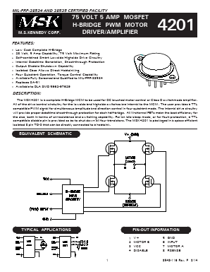 MSK4201B Datasheet PDF Anaren Microwave
