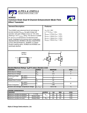 AO8822L Datasheet PDF Alpha and Omega Semiconductor