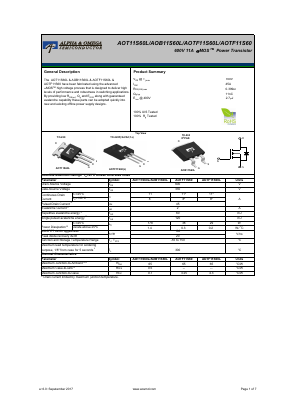 AOT11S60L Datasheet PDF Alpha and Omega Semiconductor