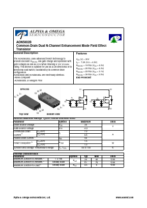 AON5802BL Datasheet PDF Alpha and Omega Semiconductor