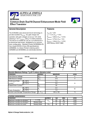 AON3806L Datasheet PDF Alpha and Omega Semiconductor