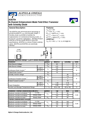 AO6704L Datasheet PDF Alpha and Omega Semiconductor
