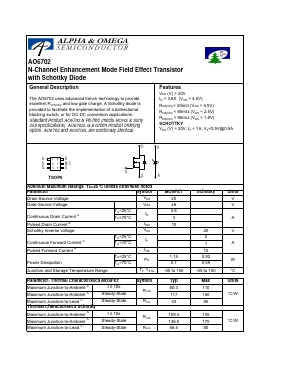 AO6702 Datasheet PDF Alpha and Omega Semiconductor