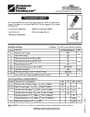 APT15GT60BRDQ1G Datasheet PDF Advanced Power Technology 