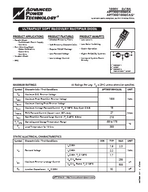 APT30D100BCAG Datasheet PDF Advanced Power Technology 