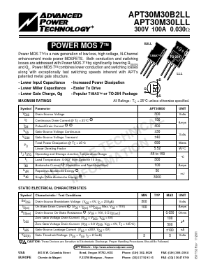 APT30M30 Datasheet PDF Advanced Power Technology 