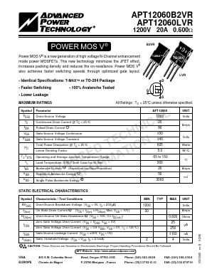 APT12060LVR Datasheet PDF Advanced Power Technology 