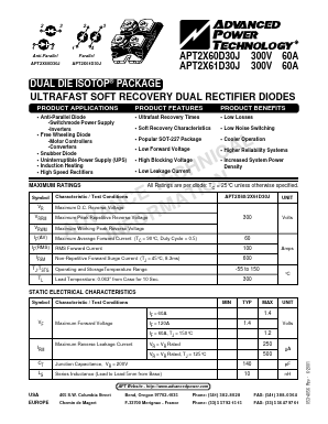APT2X60D30J Datasheet PDF Advanced Power Technology 