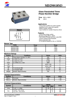 MD250S12M3 Datasheet PDF Jiangsu APT Semiconductor Co.,Ltd.