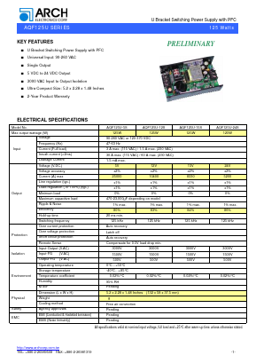 AQF125U Datasheet PDF ARCH Electronics