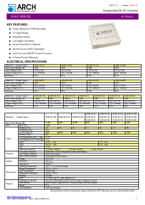 SU40-48-5D Datasheet PDF ARCH Electronics