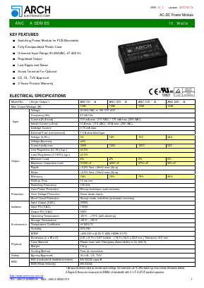 ANC-5S12DA Datasheet PDF ARCH Electronics