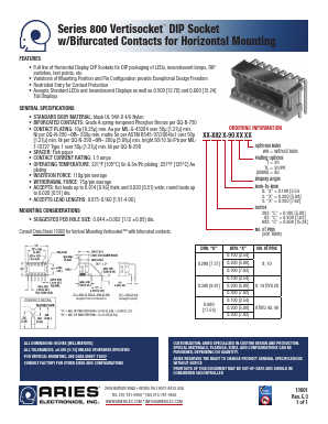 13001 Datasheet PDF Aries Electronics, Inc.