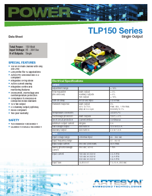 TLP150R-96S36J Datasheet PDF Artesyn Technologies