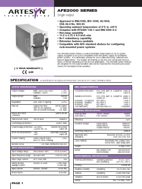 AFE2000-26S54NA Datasheet PDF Artesyn Technologies