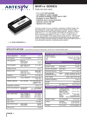 MHP10-05S05 Datasheet PDF Artesyn Technologies