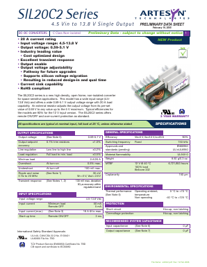 SIL40C2-00SADJ-VJ Datasheet PDF Artesyn Technologies
