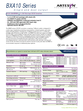 BXA10-48D05 Datasheet PDF Artesyn Technologies