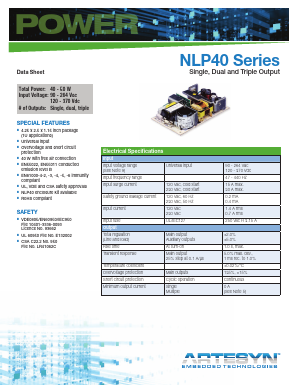 NLP40-7627J Datasheet PDF Artesyn Technologies