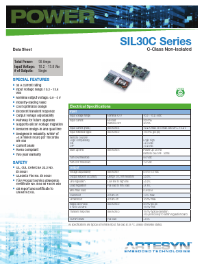 SIL30C-12SADJ-HJ Datasheet PDF Artesyn Technologies