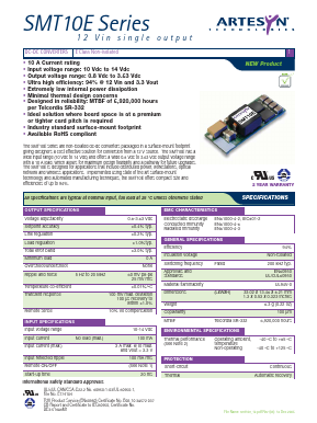 SMT10E-12W3V3J Datasheet PDF Artesyn Technologies