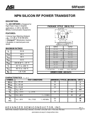 ASI10474 Datasheet PDF Advanced Semiconductor