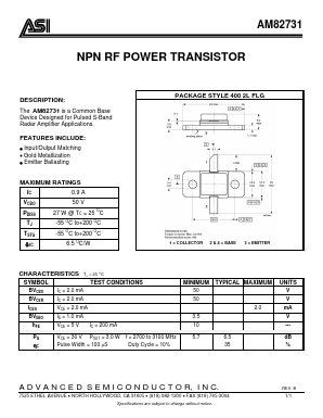 AM82731 Datasheet PDF Advanced Semiconductor