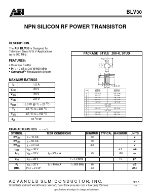 BLV30 Datasheet PDF Advanced Semiconductor