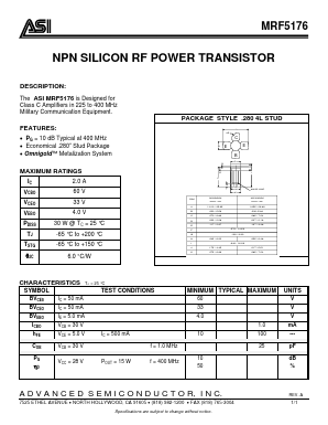 MRF5176 Datasheet PDF Advanced Semiconductor