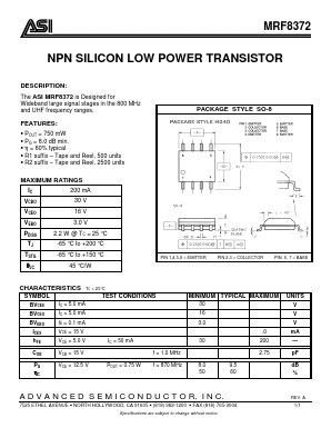 MRF8372R2 Datasheet PDF Advanced Semiconductor