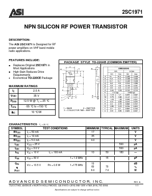 2SC1971 Datasheet PDF Advanced Semiconductor