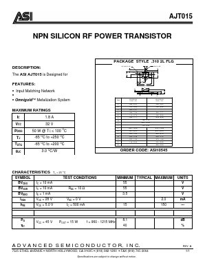 AJT015 Datasheet PDF Advanced Semiconductor