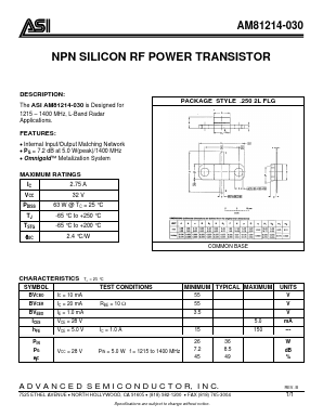 AM81214-030 Datasheet PDF Advanced Semiconductor