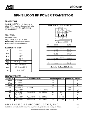 2SC2782 Datasheet PDF Advanced Semiconductor