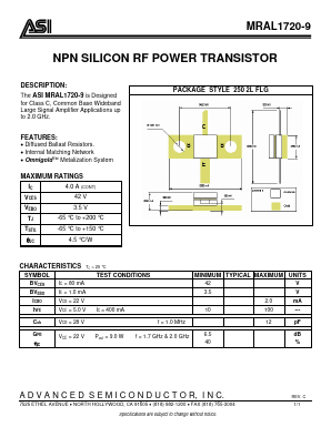 MRAL1720-9 Datasheet PDF Advanced Semiconductor