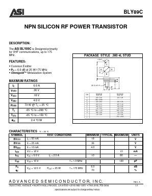 BLY89C Datasheet PDF Advanced Semiconductor