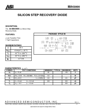 MA43000 Datasheet PDF Advanced Semiconductor