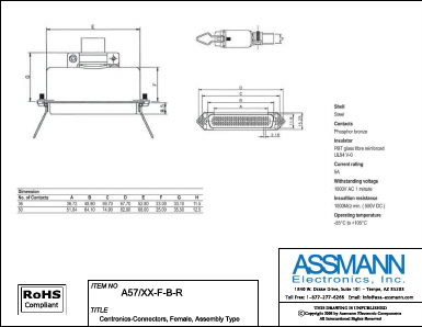 A57-XX-F-B-R Datasheet PDF Assmann Electronics Inc.