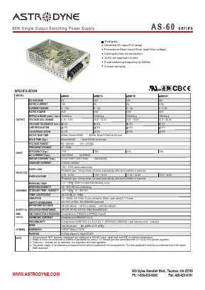 AS60-5 Datasheet PDF Astrodyne Corporation