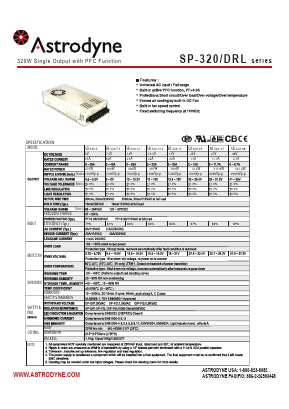 SP320DRL Datasheet PDF Astrodyne Corporation
