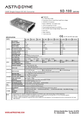 SD-100D-12 Datasheet PDF Astrodyne Corporation