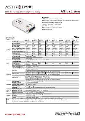 AS320-7.5 Datasheet PDF Astrodyne Corporation
