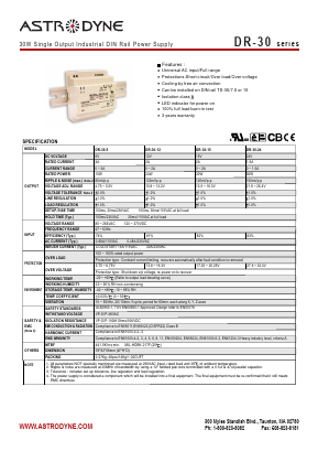 DR-30-15 Datasheet PDF Astrodyne Corporation