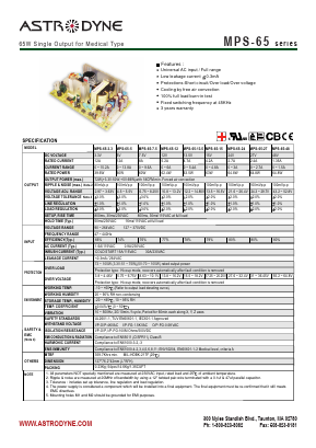 MPS-65 Datasheet PDF Astrodyne Corporation