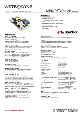 MPS-120-24 Datasheet PDF Astrodyne Corporation