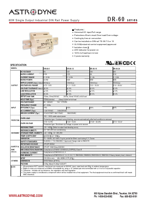 DR-60-5 Datasheet PDF Astrodyne Corporation