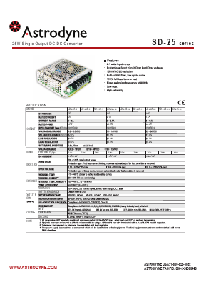 SD-25B-24 Datasheet PDF Astrodyne Corporation