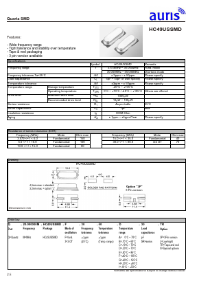 HC49USSMD Datasheet PDF auris-GmbH