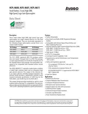HCPL-M600-000E Datasheet PDF Avago Technologies